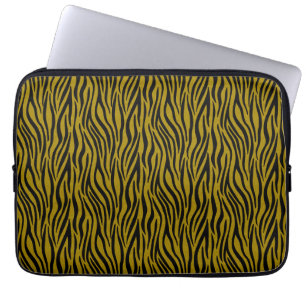 Zebra Stripes in Safari Black and Brown  Laptop Sleeve