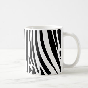 Zebra Stripes Jungle Black and White Pattern Coffee Mug