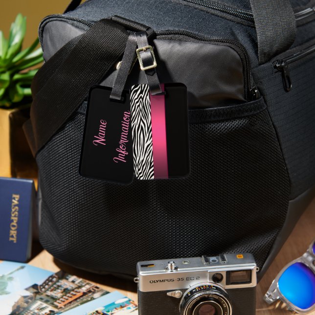 Zebra Stripes Luggage Tag (Front & Back)
