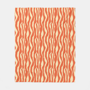 Zebra stripes - Mandarin and light orange Fleece Blanket