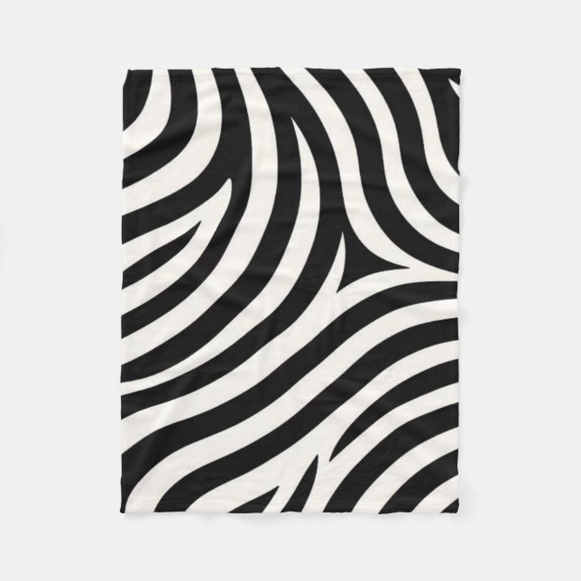 Zebra Stripes Modern Print  Fleece Blanket (Front)