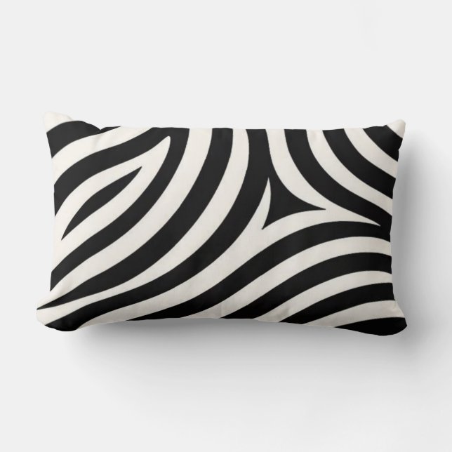 Zebra Stripes Modern Print  Lumbar Pillow (Front)