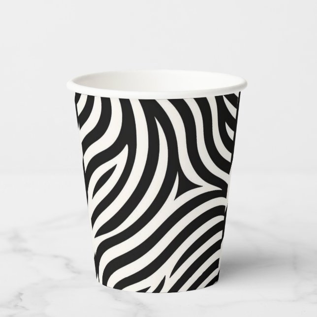 Zebra Stripes Modern Print  Paper Cups (Front)