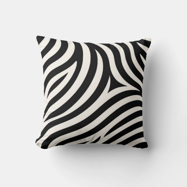 Zebra Stripes Modern Print  Throw Pillow (Front)