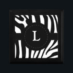 Zebra stripes monogram initial L custom, gift Gift Box<br><div class="desc">Beautiful black and white zebra stripes skin pattern personalized custom monogram intial letter L trinket box,   gift box,  jewellery box.  great gift idea</div>