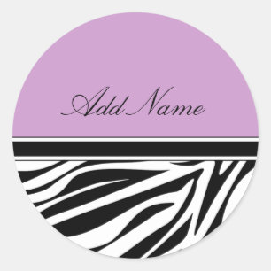 Zebra Stripes Monogram Sticker Labels