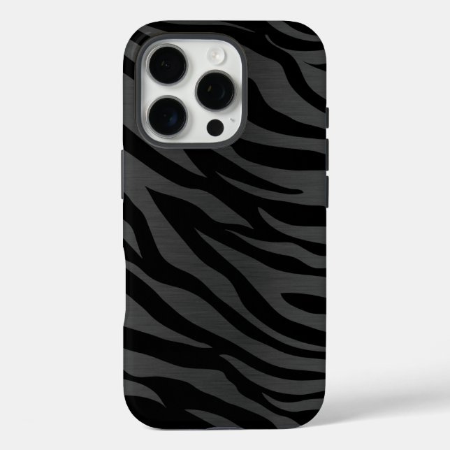Zebra Stripes on Dark Grey Case-Mate iPhone Case (Back)