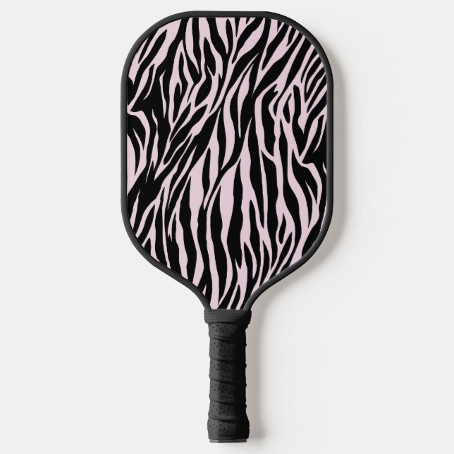 Zebra Stripes On Pastel Pink Pickleball Paddle (Front)