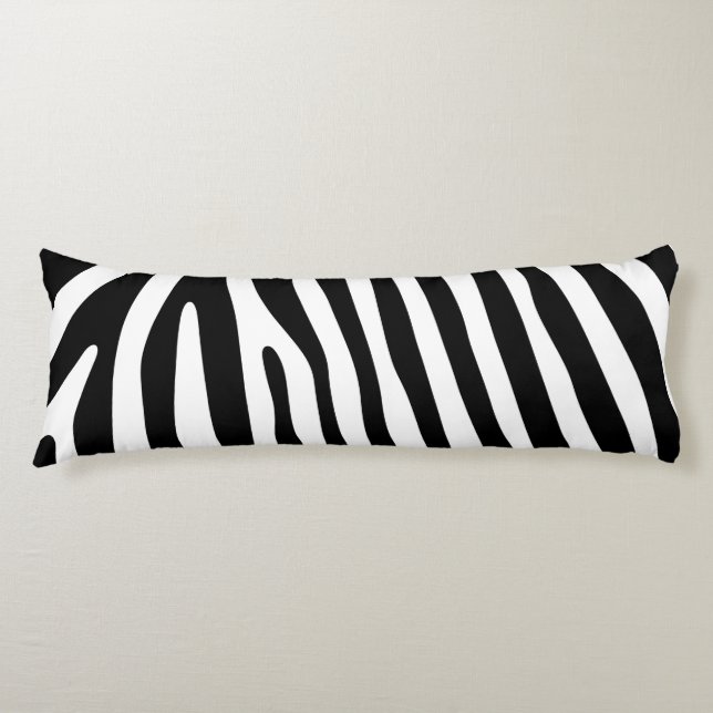 Zebra stripes pattern black & white + your ideas body pillow (Front)