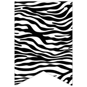 Zebra stripes pattern black & white + your ideas bunting flags