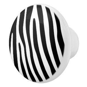 Zebra stripes pattern black & white + your ideas ceramic knob