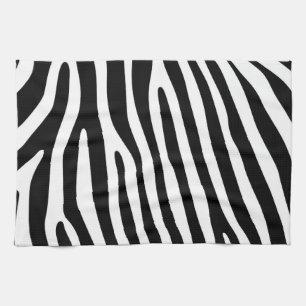 Zebra stripes pattern black & white + your ideas kitchen towel