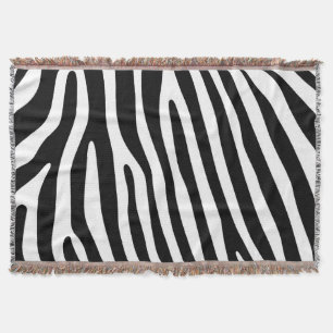 Zebra stripes pattern black & white + your ideas throw blanket