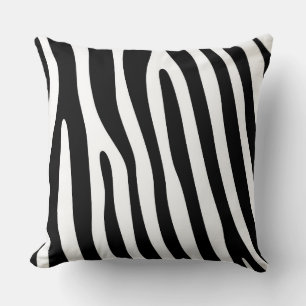 Zebra stripes pattern black & white + your ideas throw pillow