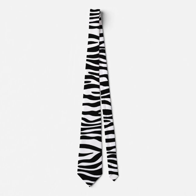 Zebra stripes pattern black & white + your ideas tie (Front)
