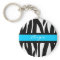 Zebra Stripes Pattern Personalized Name Keychain
