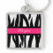 Zebra Stripes Pattern Personalized Name Keychain