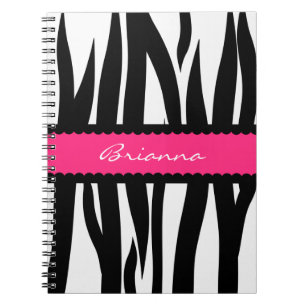 Zebra Stripes Pattern Personalized Name Notebook