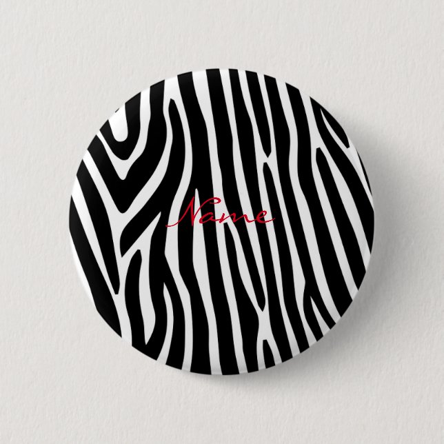 Zebra Stripes Pattern Thunder_Cove 2 Inch Round Button (Front)
