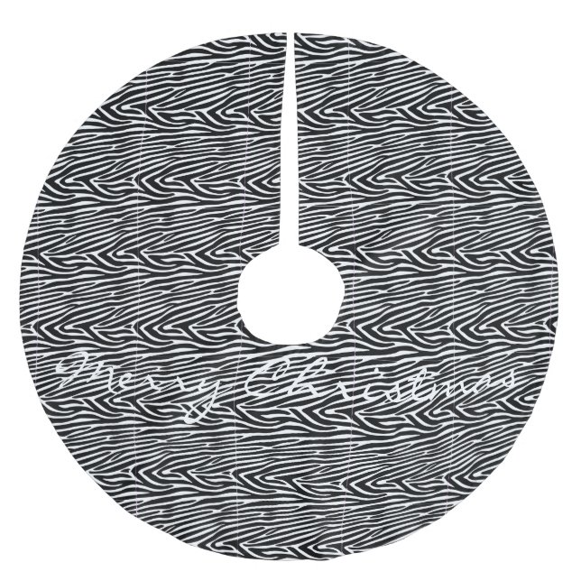 Zebra Stripes Pattern Thunder_Cove  Brushed Polyester Tree Skirt (Front)