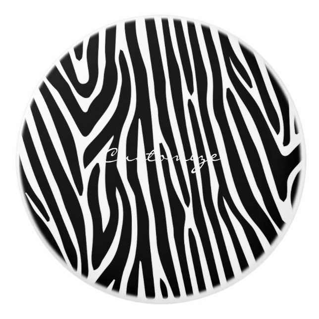 Zebra Stripes Pattern Thunder_Cove Ceramic Knob (Front)