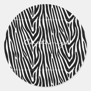 Zebra Stripes Pattern Thunder_Cove Classic Round Sticker