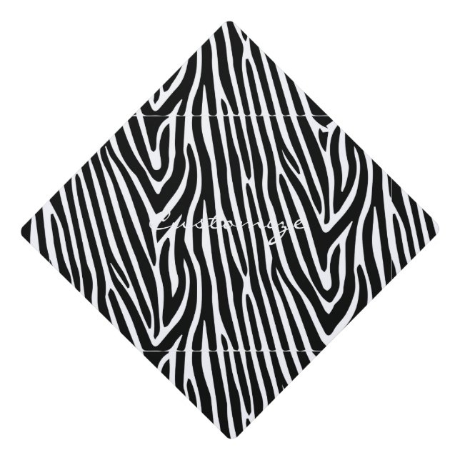Zebra Stripes Pattern Thunder_Cove Graduation Cap Topper (Front)