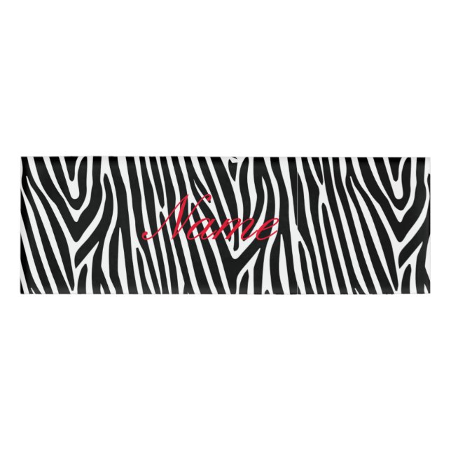 Zebra Stripes Pattern Thunder_Cove Name Tag (Front)