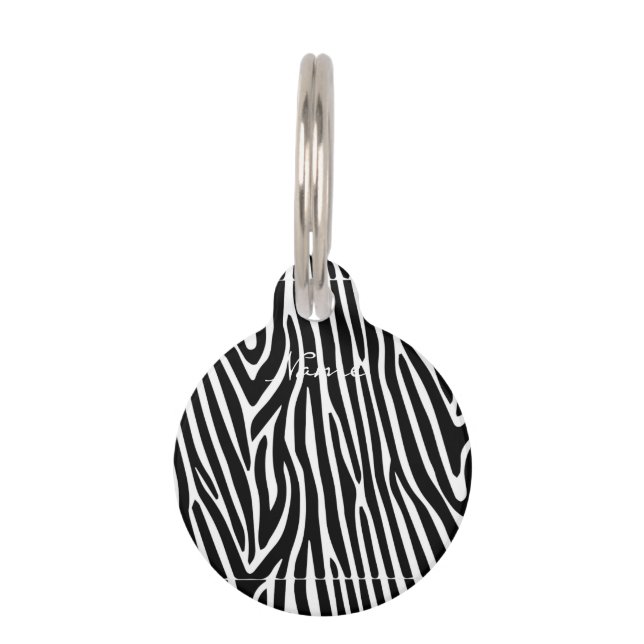 Zebra Stripes Pattern Thunder_Cove Pet Tag (Back)
