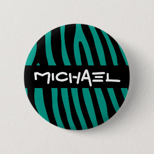 Zebra stripes pattern + your background & ideas 2 inch round button