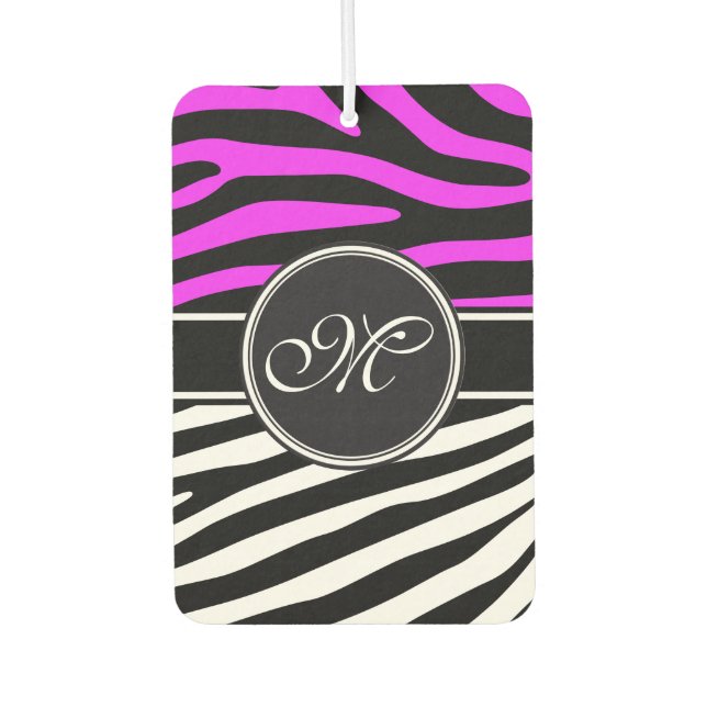 Zebra stripes pattern + your background & ideas car air freshener (Front)