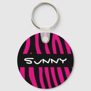 Zebra stripes pattern + your background & ideas keychain
