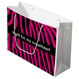 Zebra stripes pattern + your background & ideas large gift bag