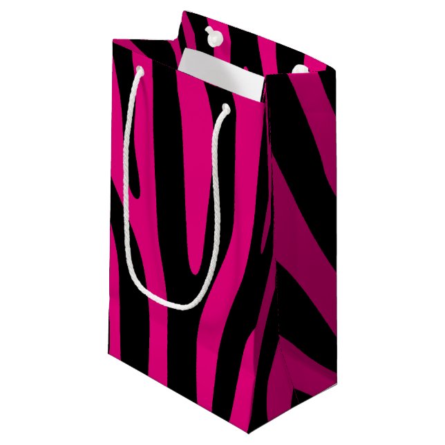 Zebra stripes pattern + your background & ideas small gift bag (Front Angled)