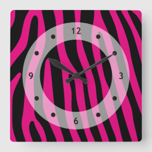 Zebra stripes pattern + your background & ideas square wall clock