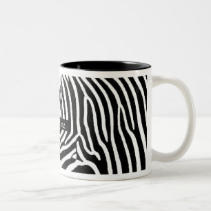 Zebra Stripes Personalized with Name Two-Tone Coffee Mug