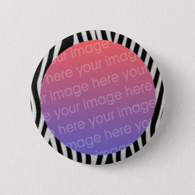 zebra stripes photo frame 2 inch round button (Front)