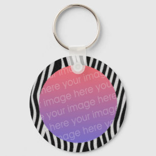zebra stripes photo frame keychain