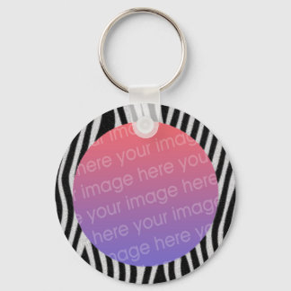zebra stripes photo frame keychain