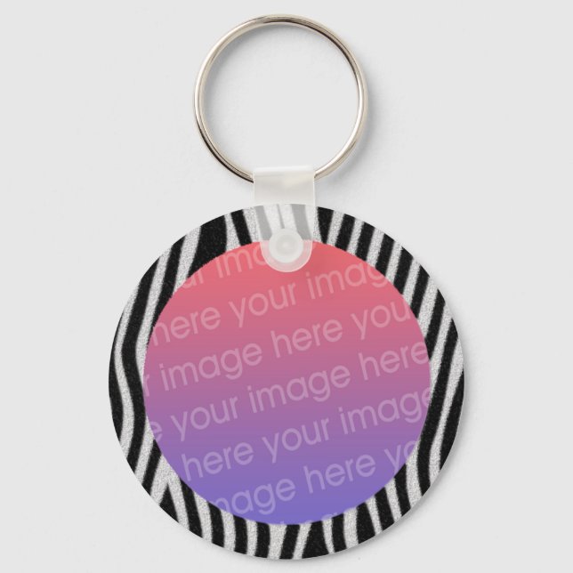 zebra stripes photo frame keychain (Front)
