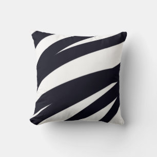zebra stripes pillow black and white design