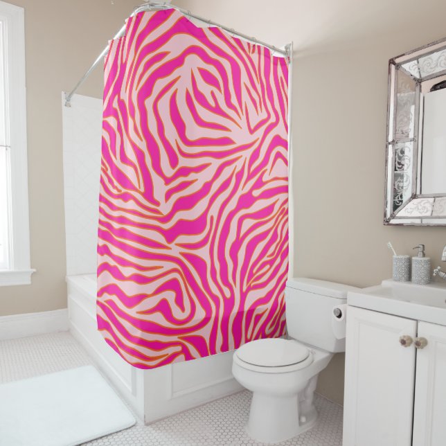 Zebra Stripes Pink Orange Wild Animal Print (In Situ)