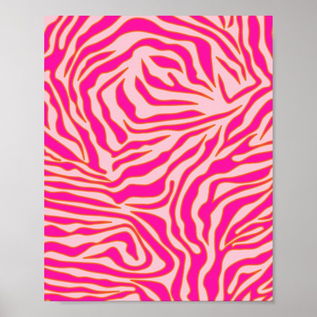 Zebra Stripes Pink Orange Wild Animal Print (Front)