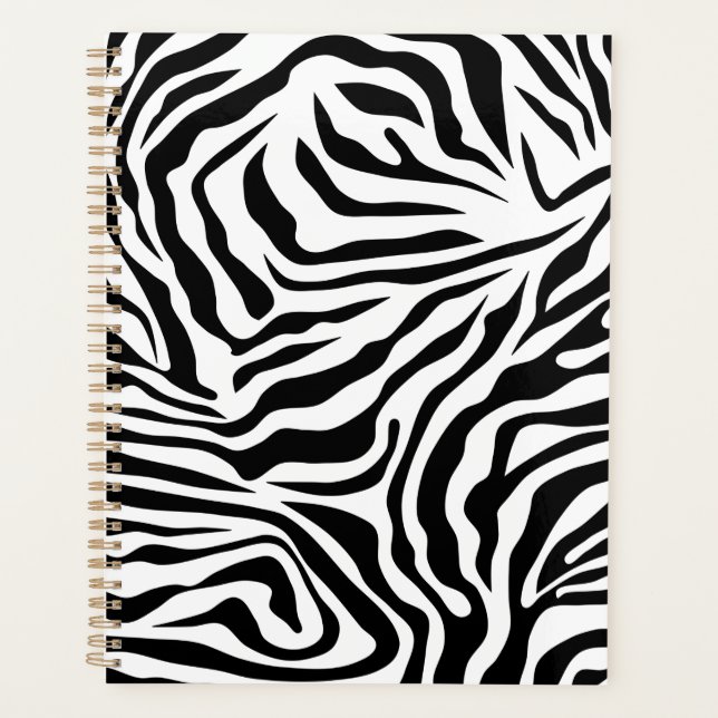 Zebra Stripes Poster de animal sauvage noir et bla (Devant)