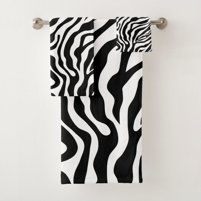 Zebra Stripes Poster de animal sauvage noir et bla (En situation)