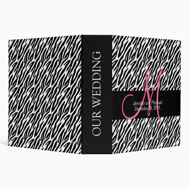 Zebra Stripes Print Wedding Planner 2 in. Binders (Background)