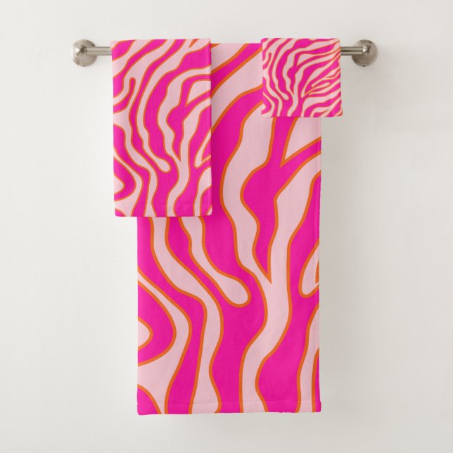 Zebra Stripes rose Orange Poster de animal sauvage (En situation)