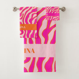 Zebra Stripes Rose Orange Wild Poster de animal -