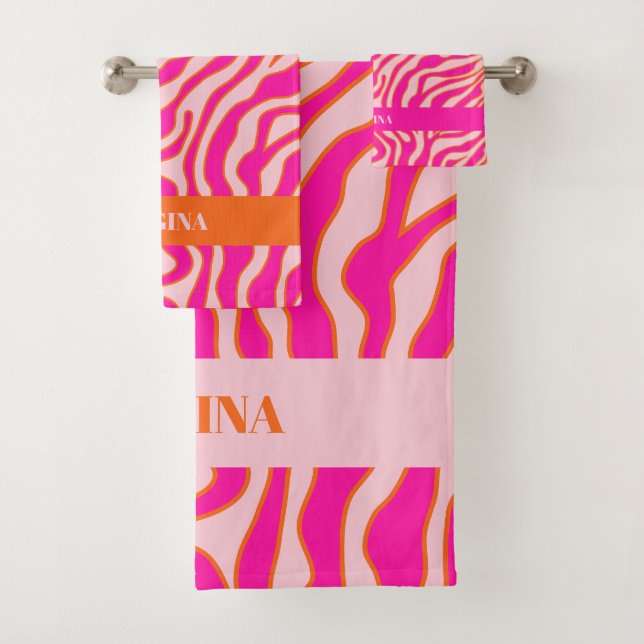 Zebra Stripes Rose Orange Wild Poster de animal -  (En situation)