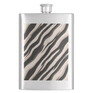 Zebra stripes seamless texture + your ideas hip flask